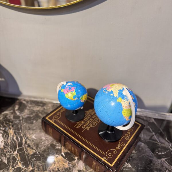 Decorative World Globe Set – Mini Desktop Globe with Elegant Stand | Home, Office & Study Table Décor