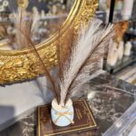 Mini Decorative Feather Pot with Artificial Pampas – Plastic Tabletop Ornament for Home & Office Décor - Image 13