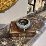 Luxury Decorative Ashtray – Black & Turquoise Fiber Resin Tabletop Ashtray for Home & Office - Image 3