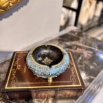 Luxury Decorative Ashtray – Black & Turquoise Fiber Resin Tabletop Ashtray for Home & Office - Image 2