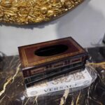 Vintage Book Style Tissue Box Holder – Luxury Decorative Wooden Tissue Cover for Home & Office - Image 3