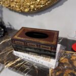 Vintage Book Style Tissue Box Holder – Luxury Decorative Wooden Tissue Cover for Home & Office