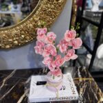 Artificial Phalaenopsis Orchid Flower Arrangement with Pot | Pink & Purple Tabletop Home Décor - Image 5