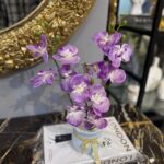 Artificial Phalaenopsis Orchid Flower Arrangement with Pot | Pink & Purple Tabletop Home Décor - Image 3