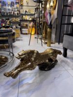 Luxury Golden Leaping Leopard - Cheetah Sculpture – 38 Inch Home & Office Decor - Image 4
